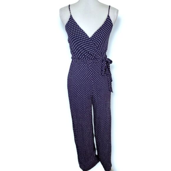 TRIXXI NAVY W/WHITE & ORANGE TRIANGLE DESIGN JUMPSUIT SZ.XS/S EUC - Picture 1 of 6